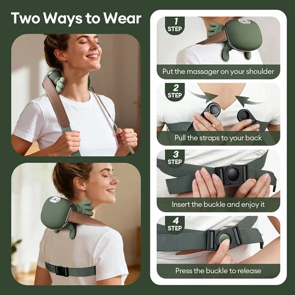 Portable Neck & Shoulder Massager with Heat Therapy