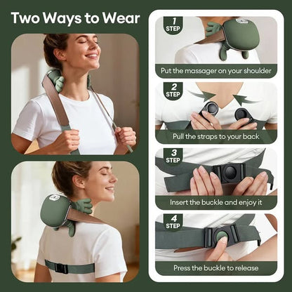 Portable Neck & Shoulder Massager with Heat Therapy